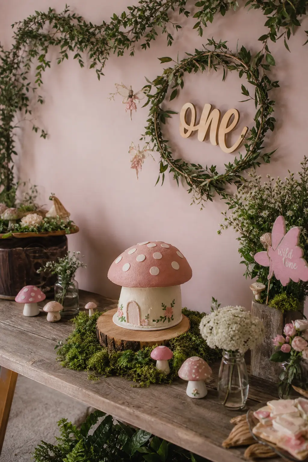 A Mushroom-Shaped Smash Cake