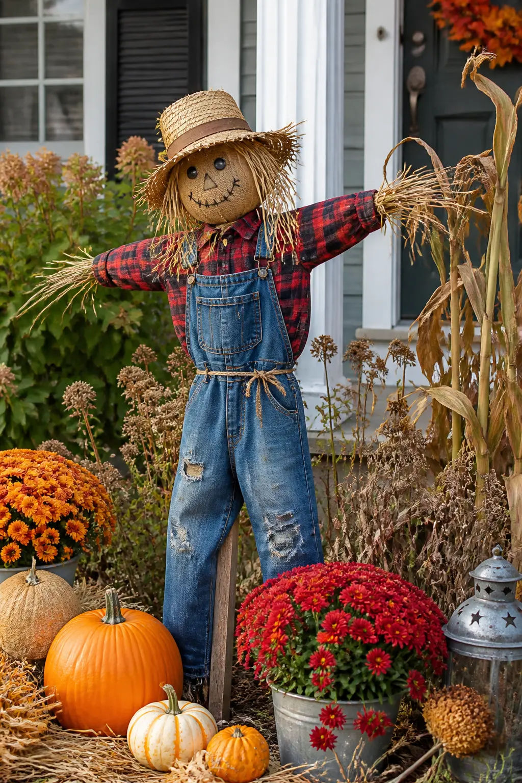 Building a Scarecrow Together for the Yard