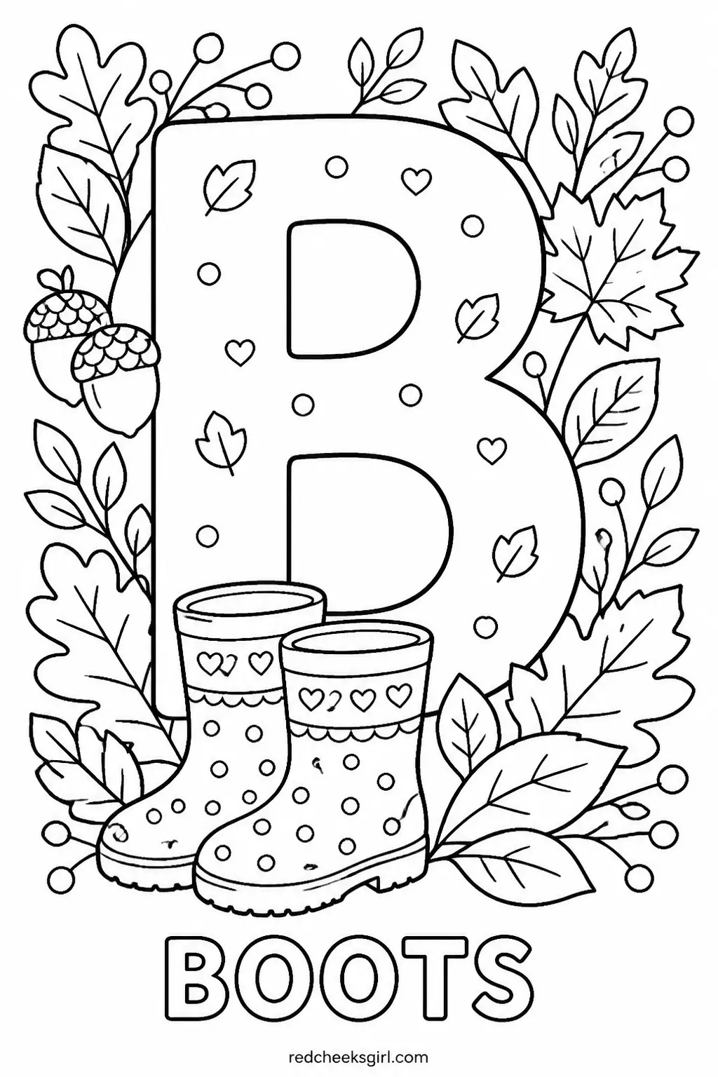 Letter B, Boots printable