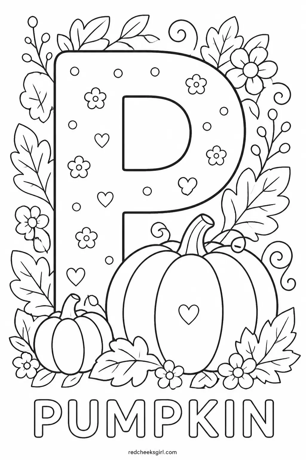 Letter P, Pumpkin printable