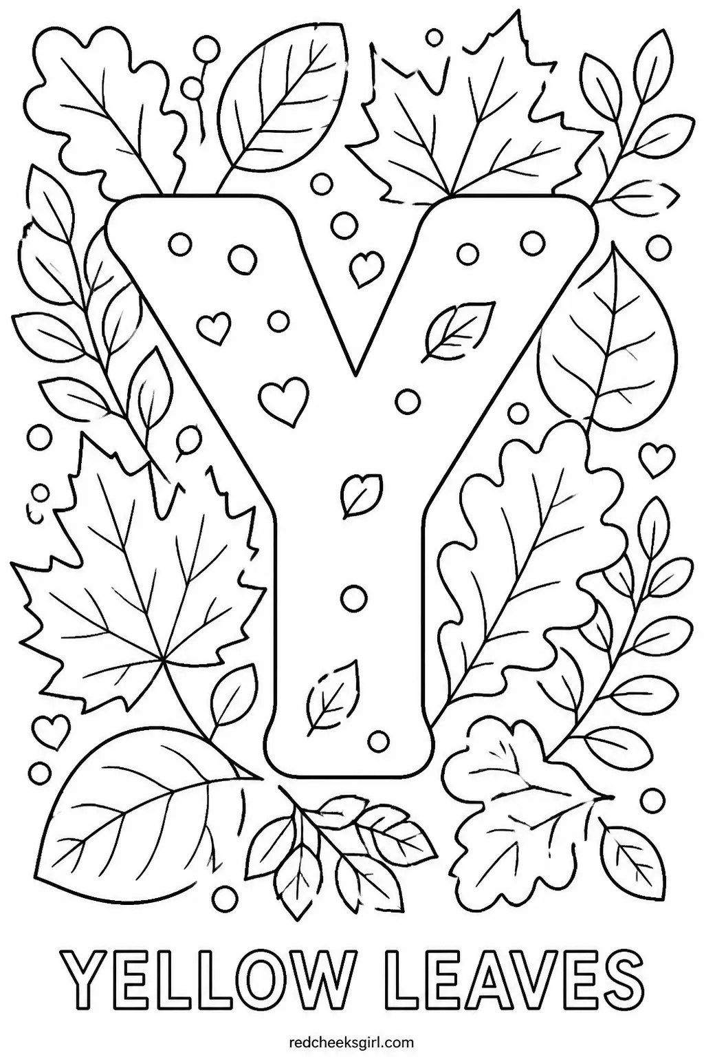 Letter Y, Yellow Leaves printable