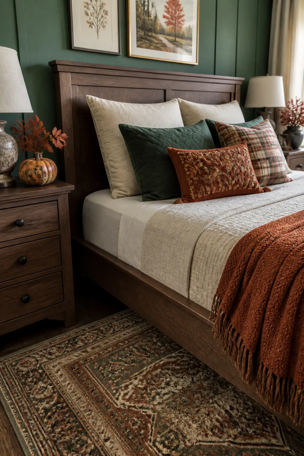 Bed Pulled Slightly Away From the Wall for a Heavier Feel