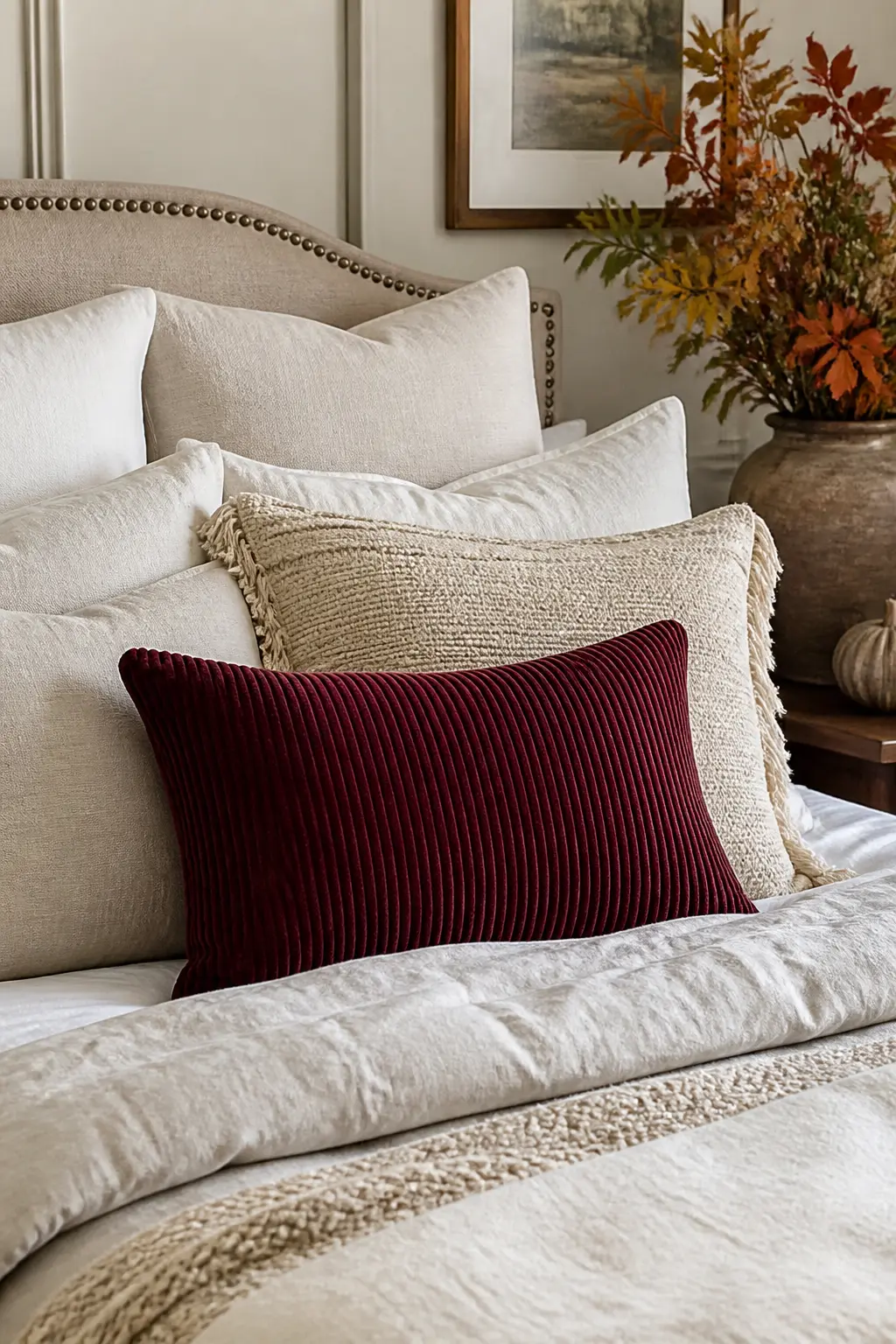 Deep Wine Corduroy Accent in One Place Only