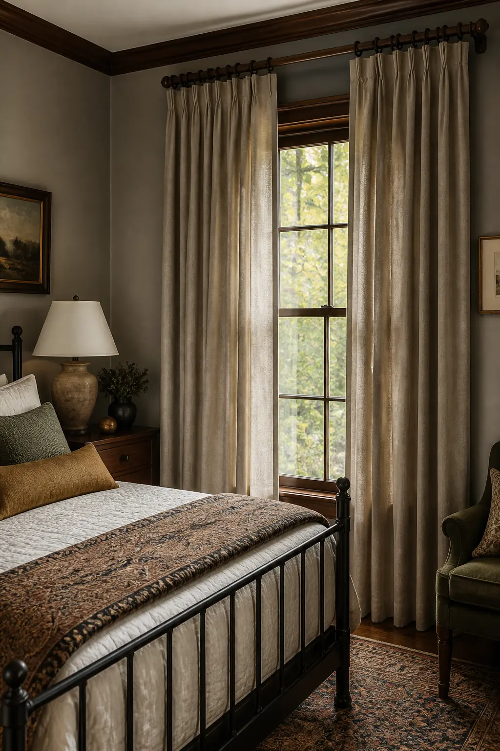Heavier Curtains Hung to Block Early Evening Chill