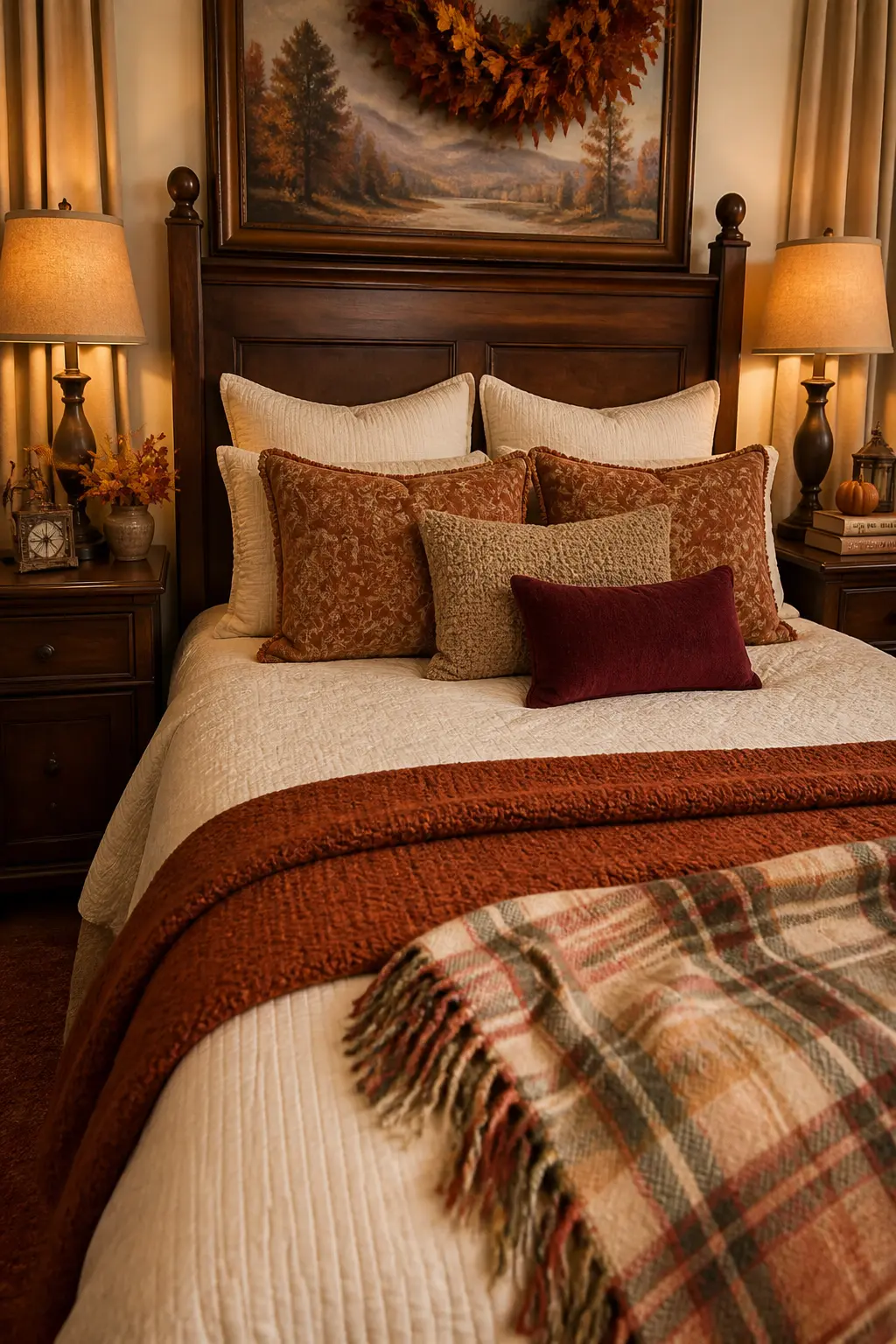 Softer Shades Fitted on the Bedside Lamps