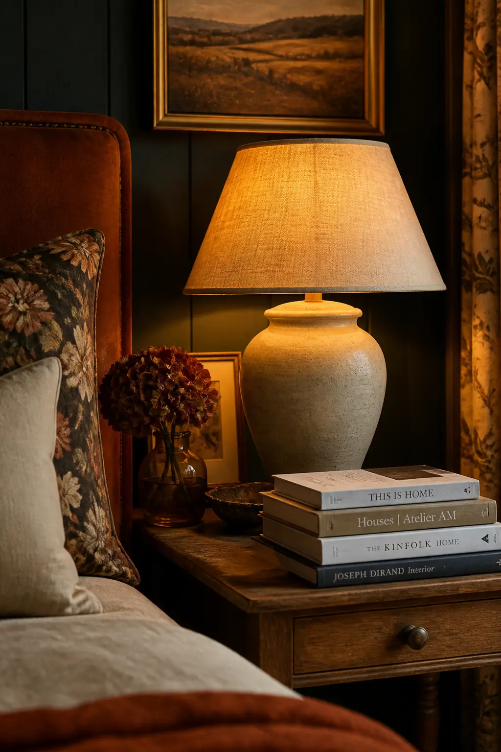 Warm-Toned Bedside Lamp Shade