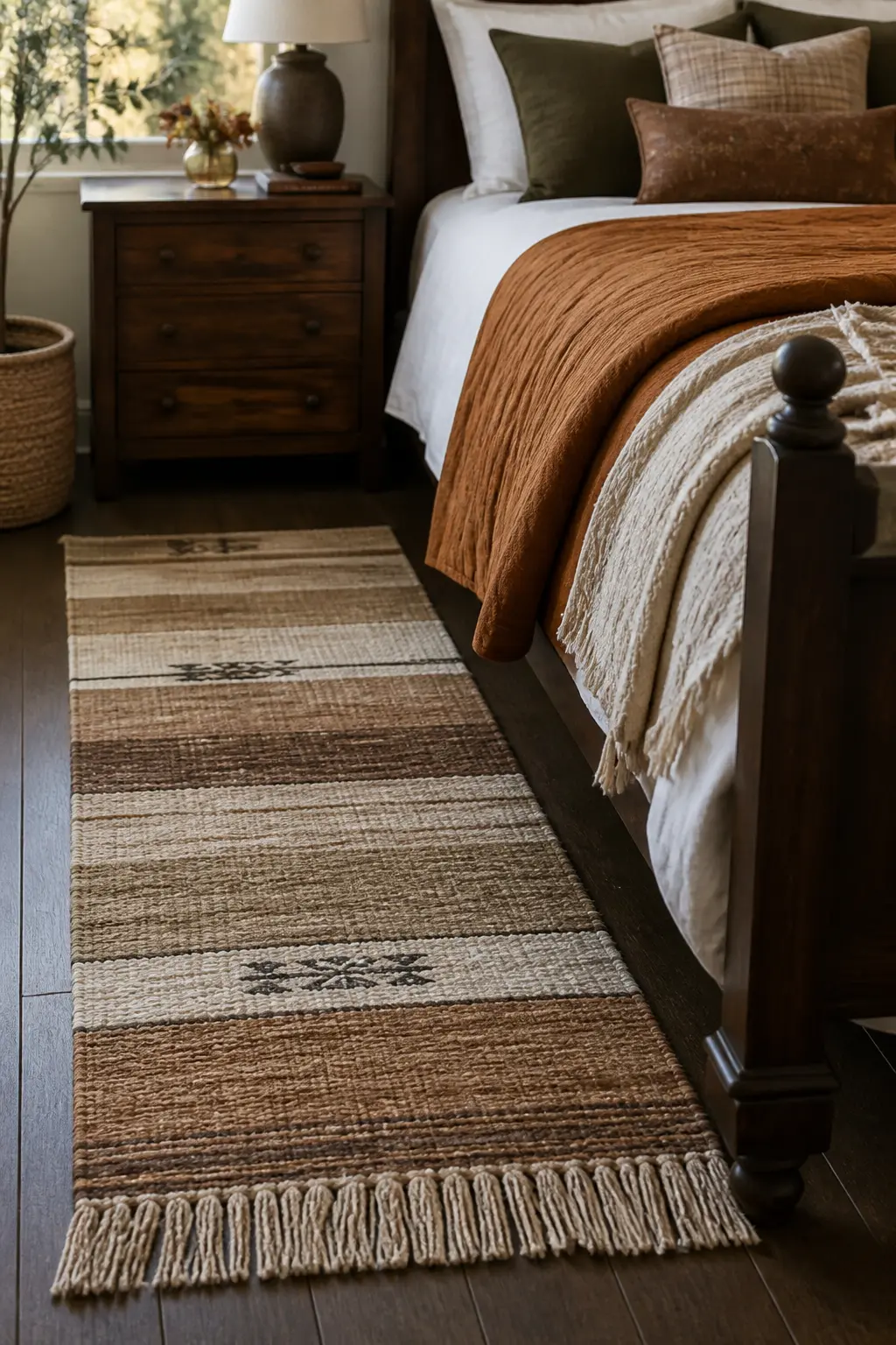 Wool Runner Along the Side of the Bed