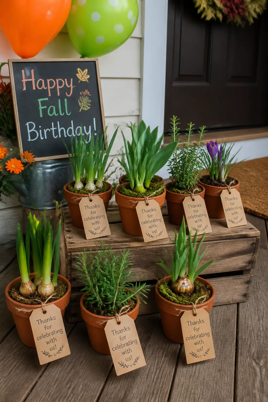 Send-off With a Small Potted Plant or Bulb