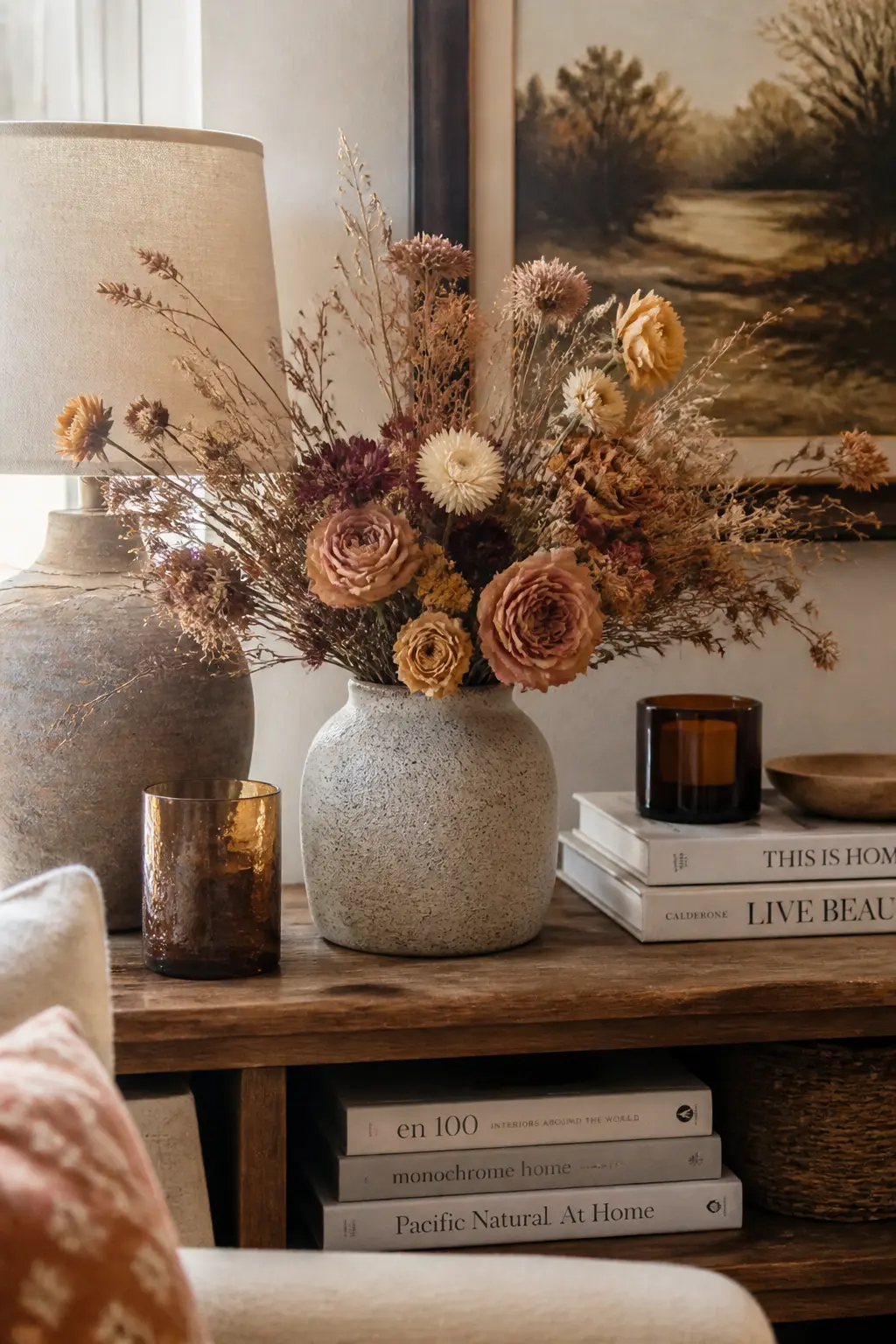 Dried Florals in Stoneware