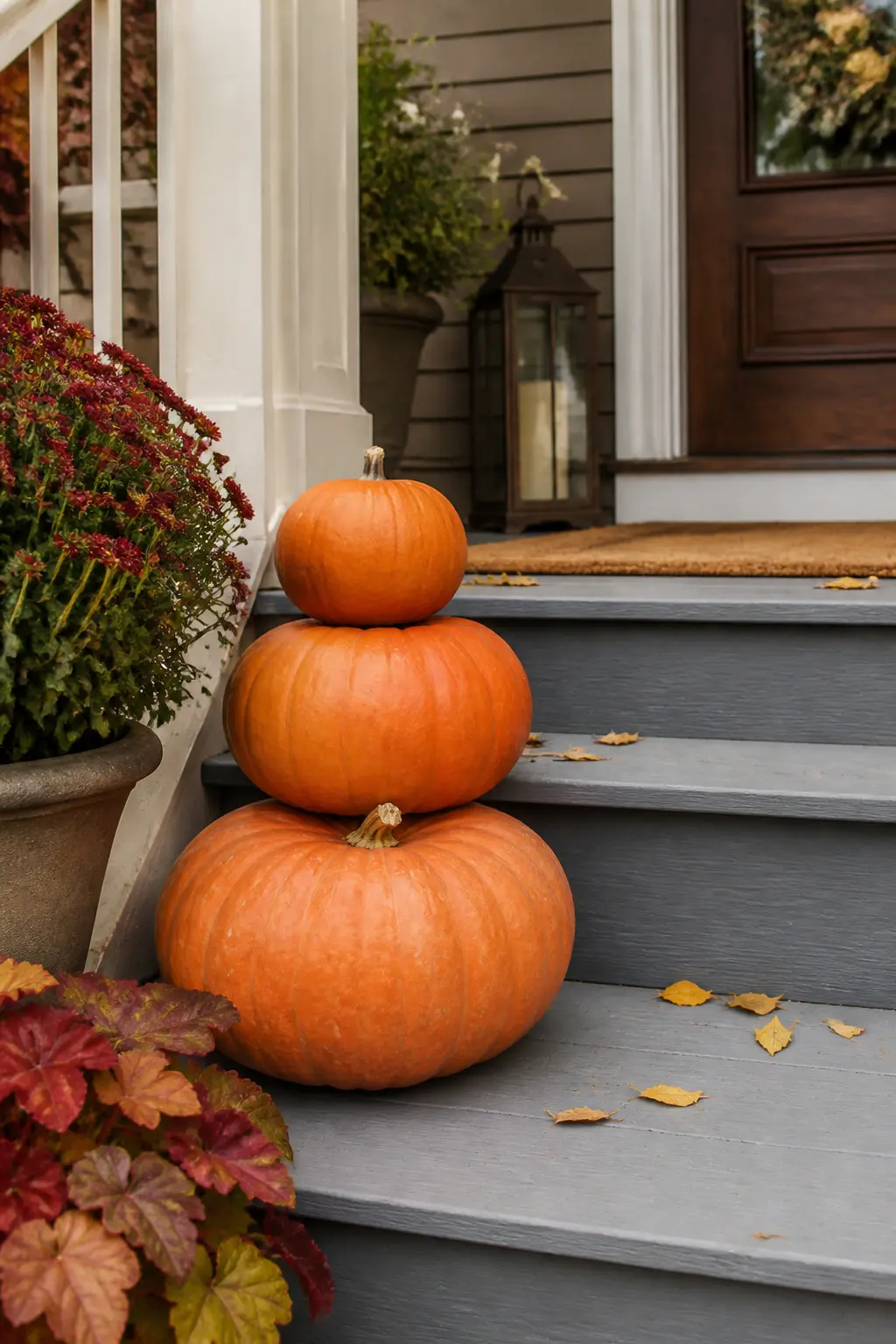 Pumpkin Stack on the Steps