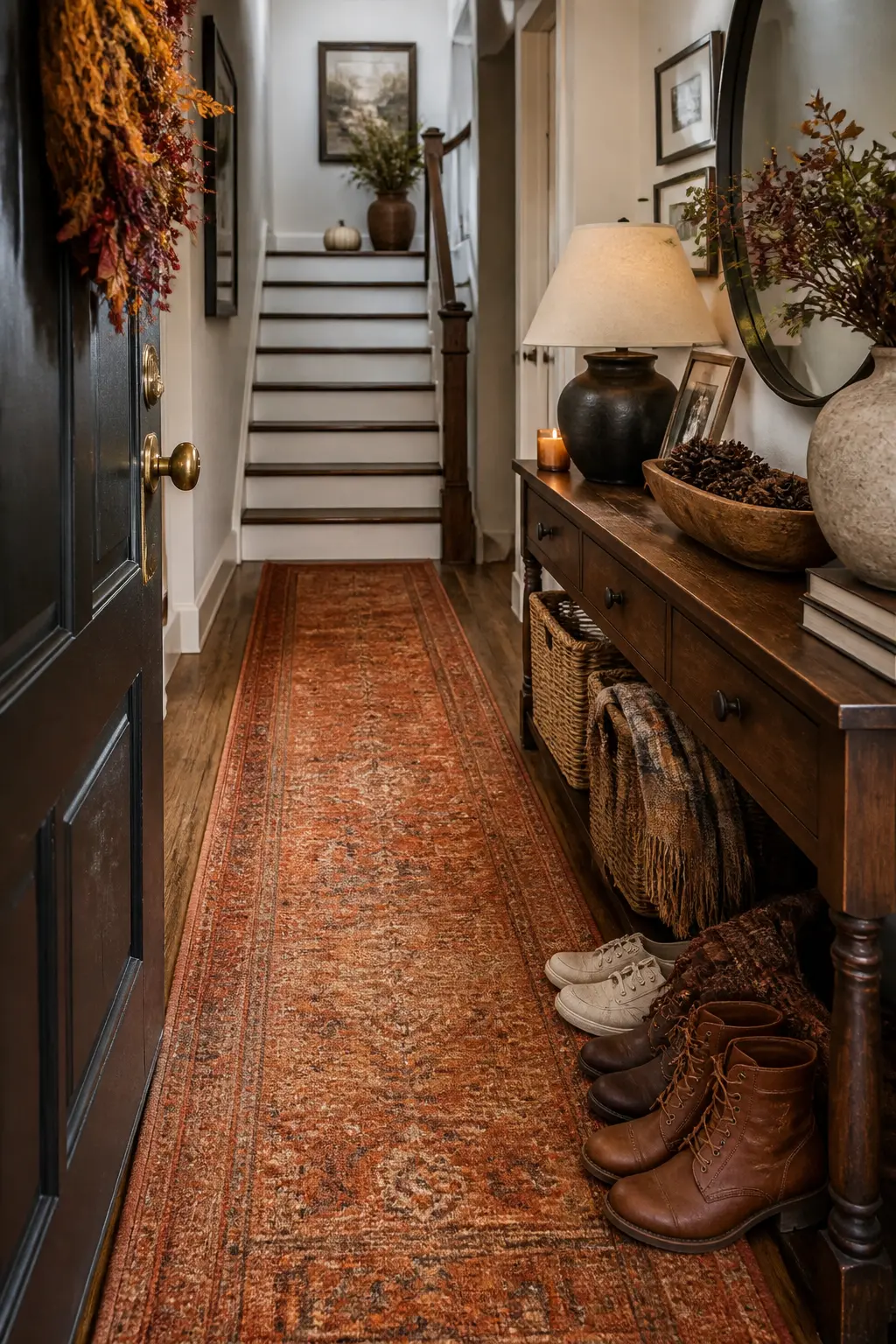 Runner Rug in a Warm Rust Tone