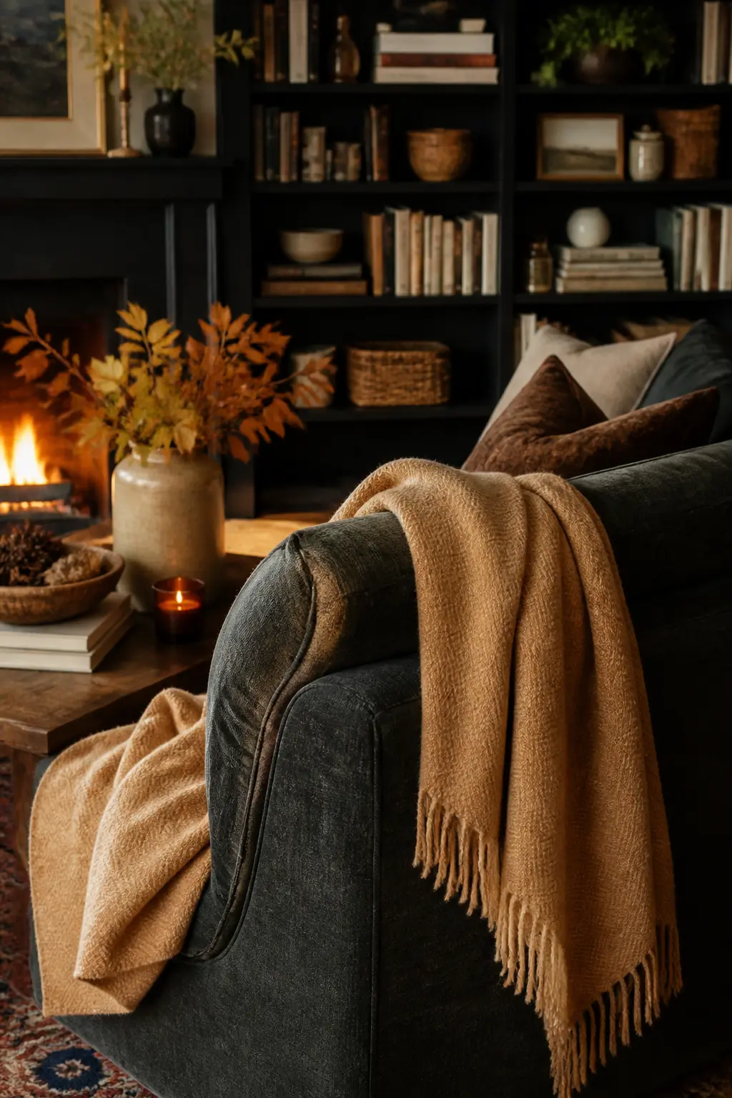 Wool Throw Over the Sofa Back
