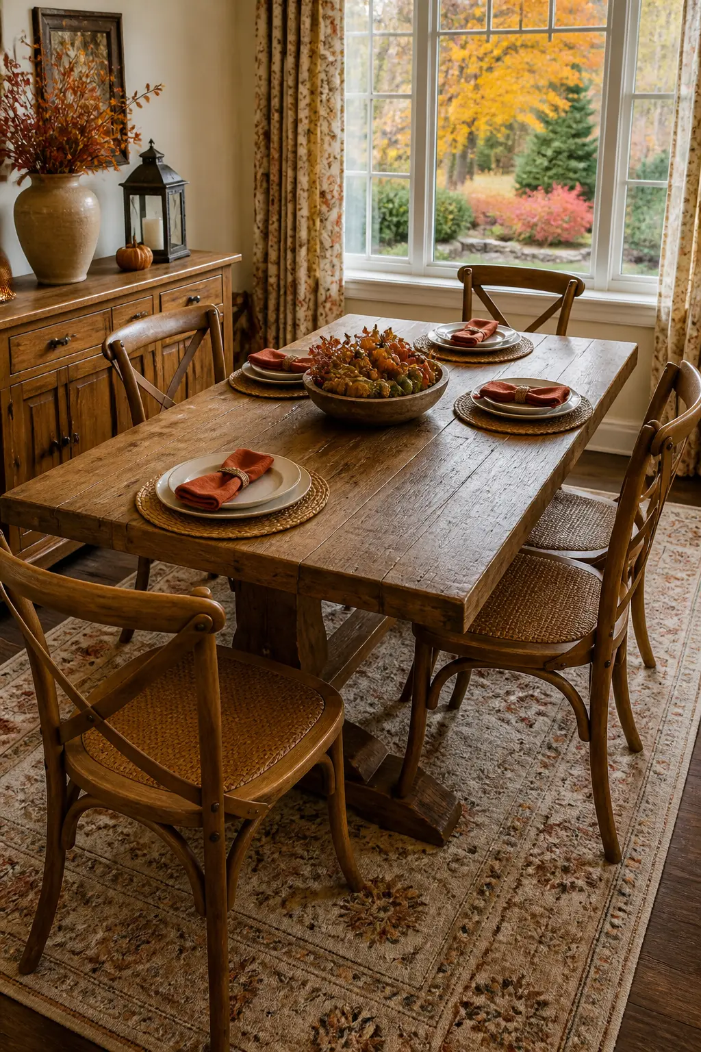 Chairs Pulled Slightly Out So the Table Reads as In Use