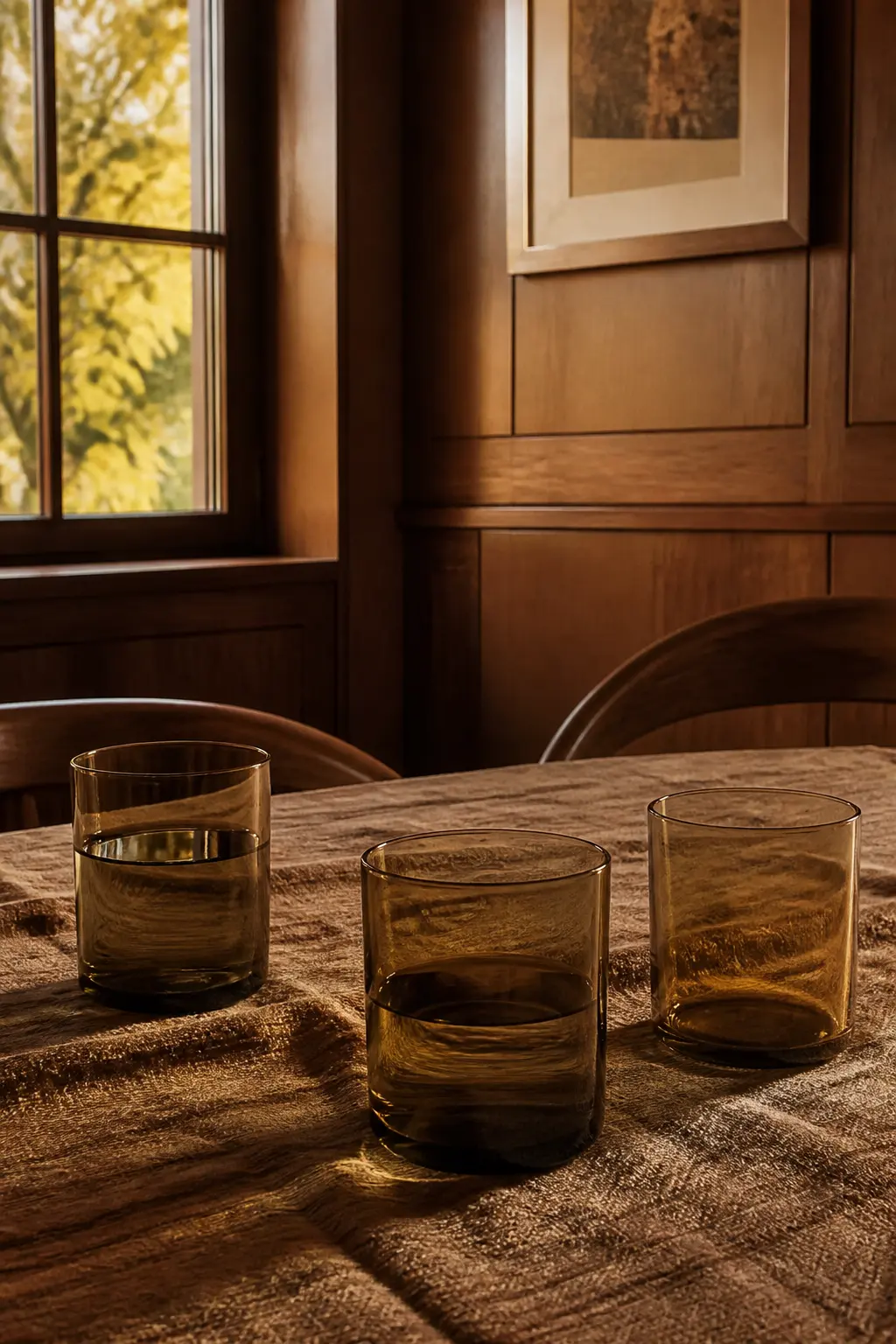 Smoked Glass Tumblers Left Out as Everyday Glasses