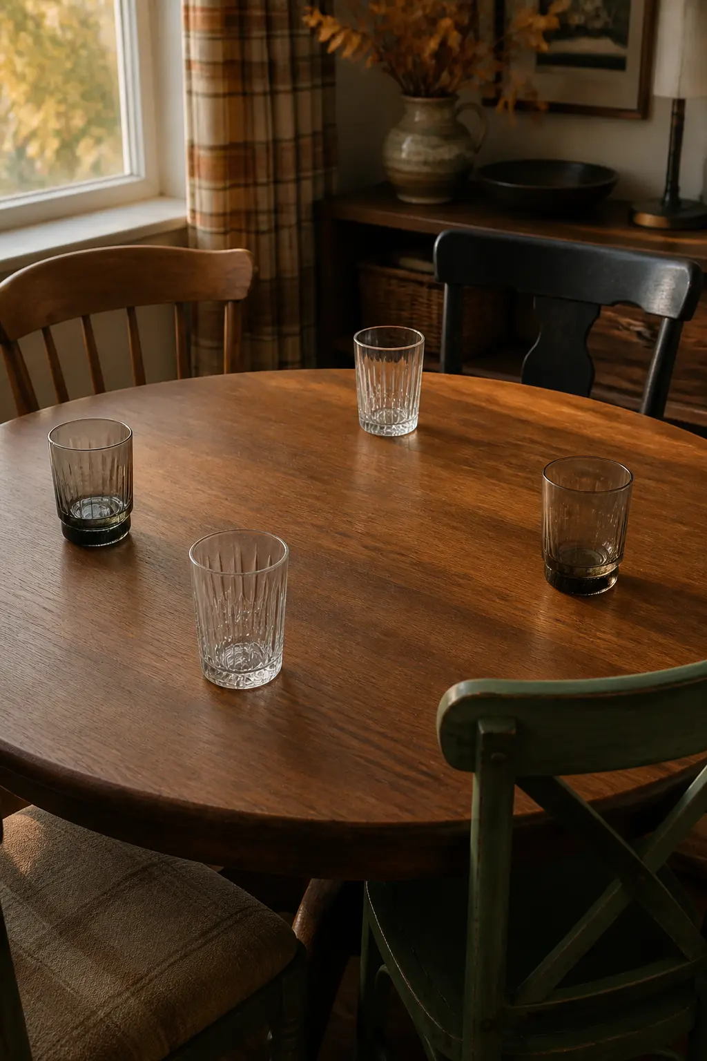 Water Glasses Left Out as Part of the Setting