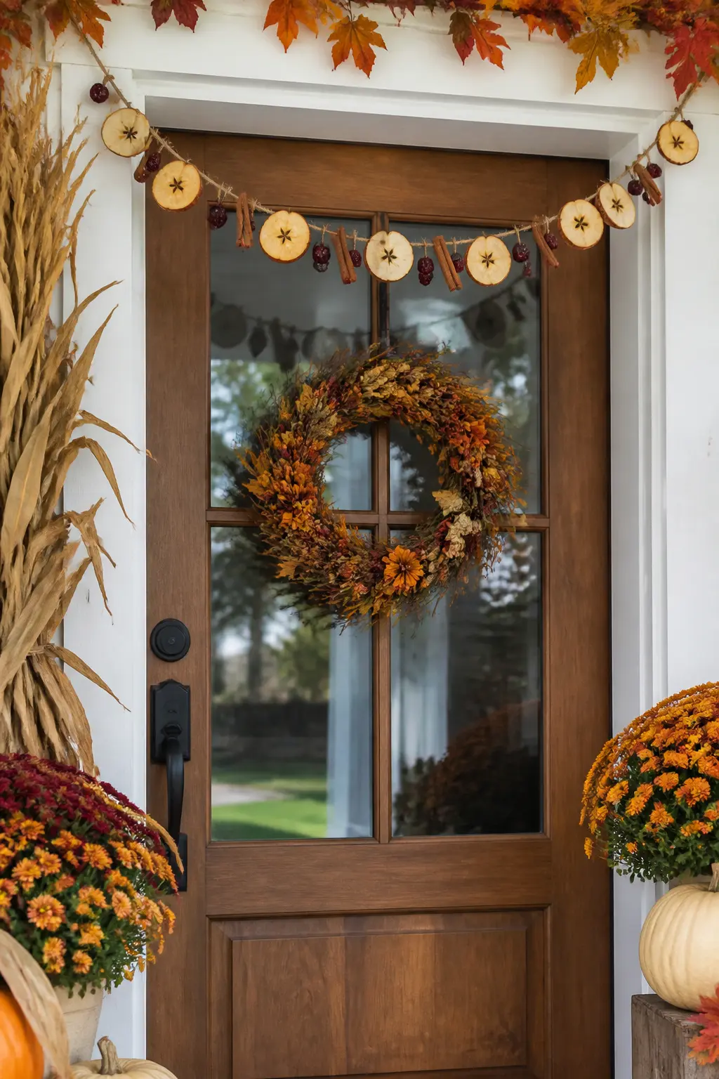 Dried Apple Ring Garland Strung Across the Doorway