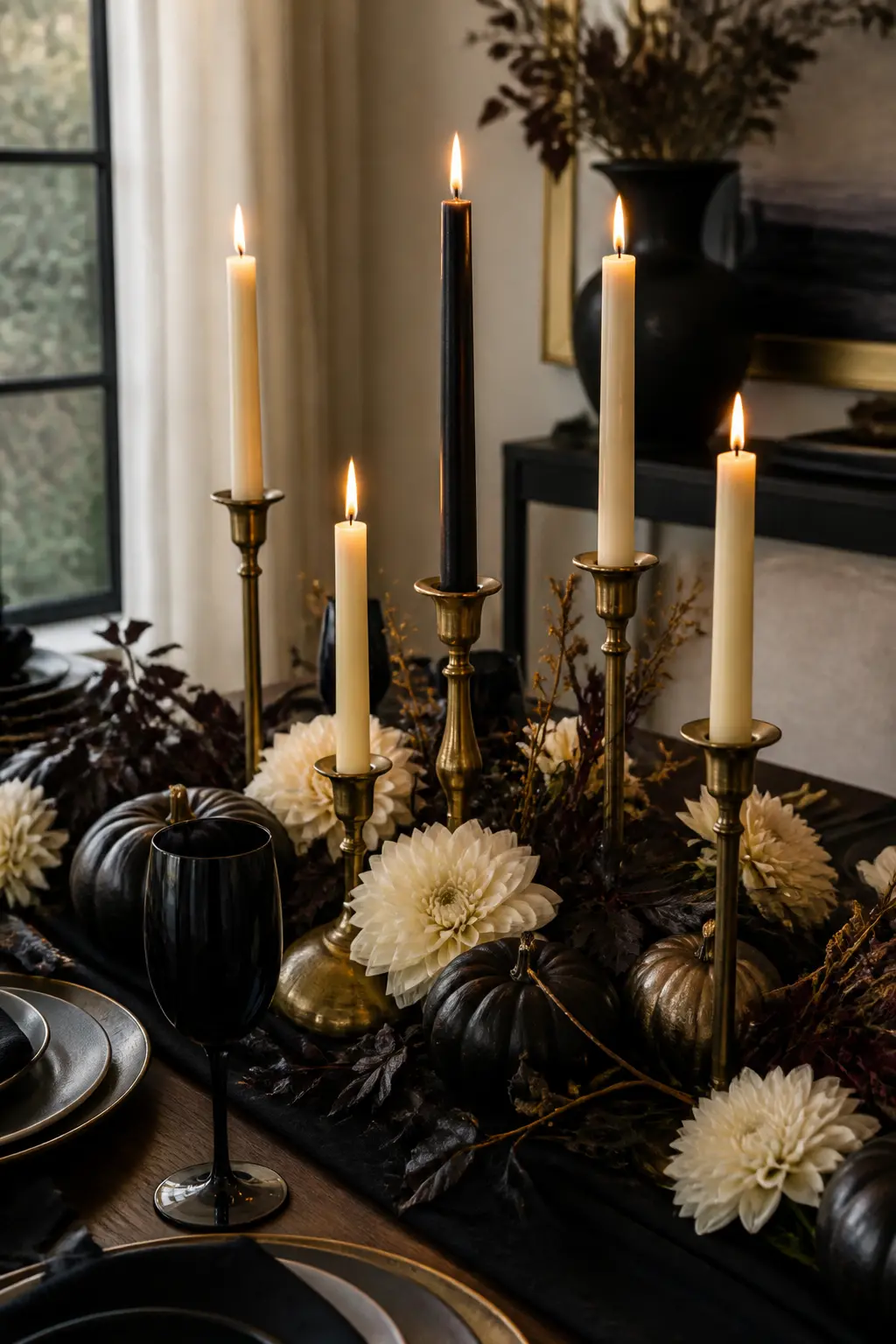 A Single Dark Taper in the Cream Candle Group