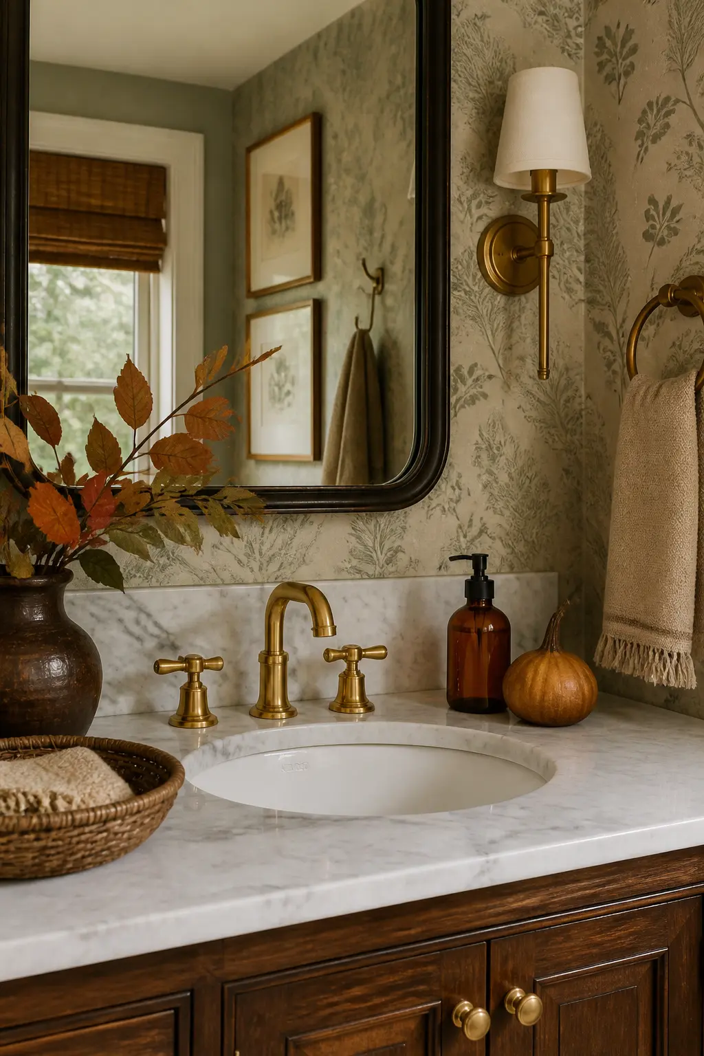 Amber Soap Dispenser and a Small Gourd