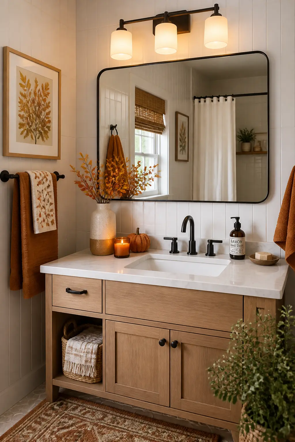 Bathroom Vanity Fixture Fitted with a Softer Shade