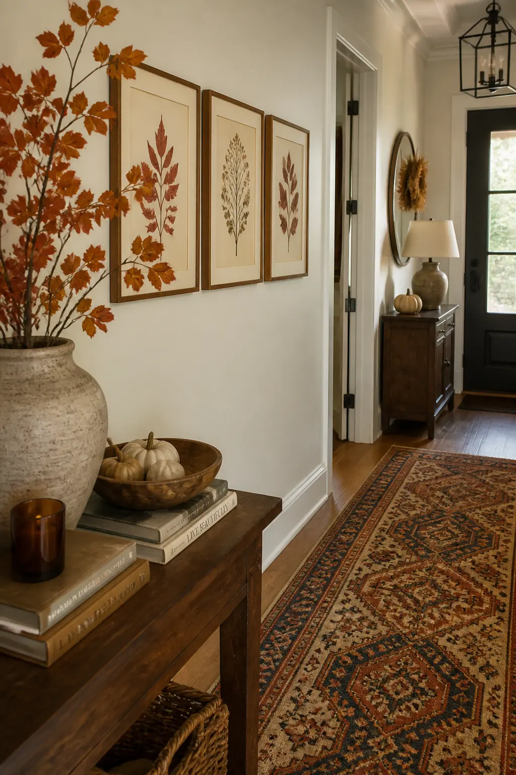 Framed Botanical Prints in Autumn Tones