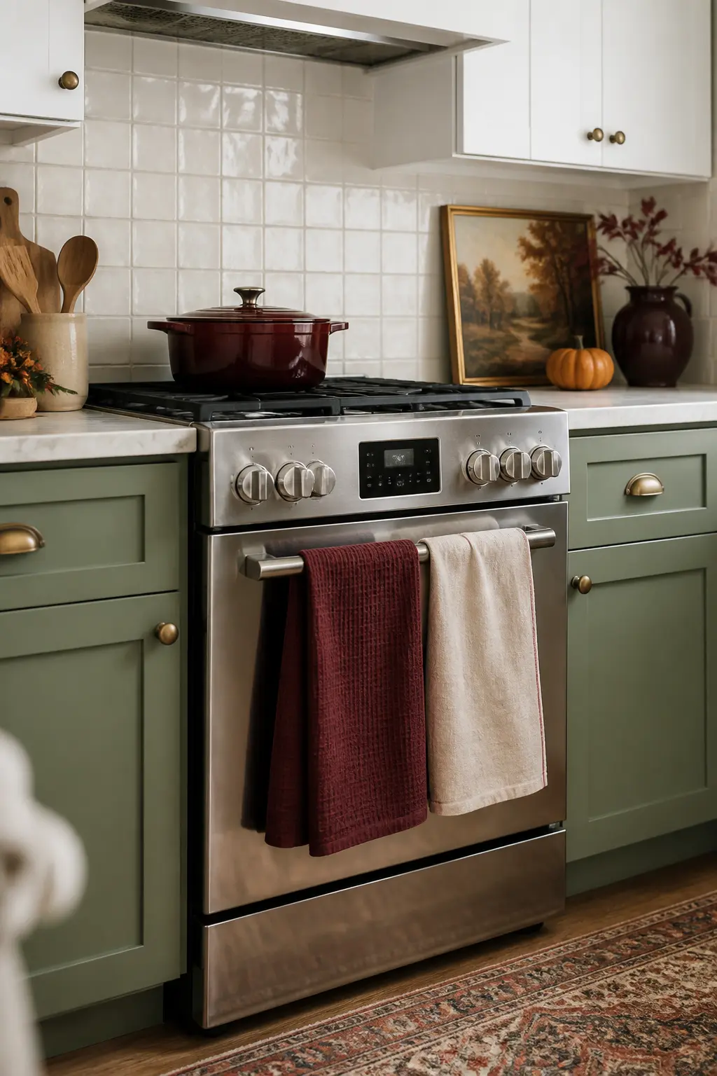 Deep Wine Tea Towels Rather Than the Usual Orange