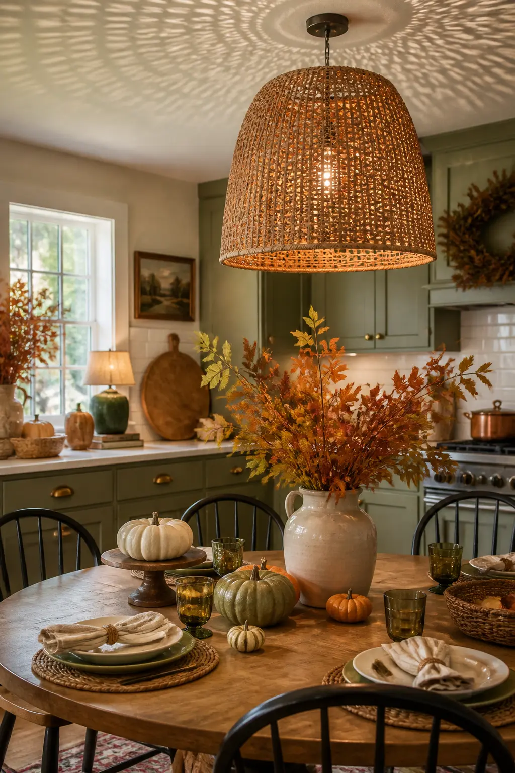 Rattan Pendant Shade Swapped in for the Season