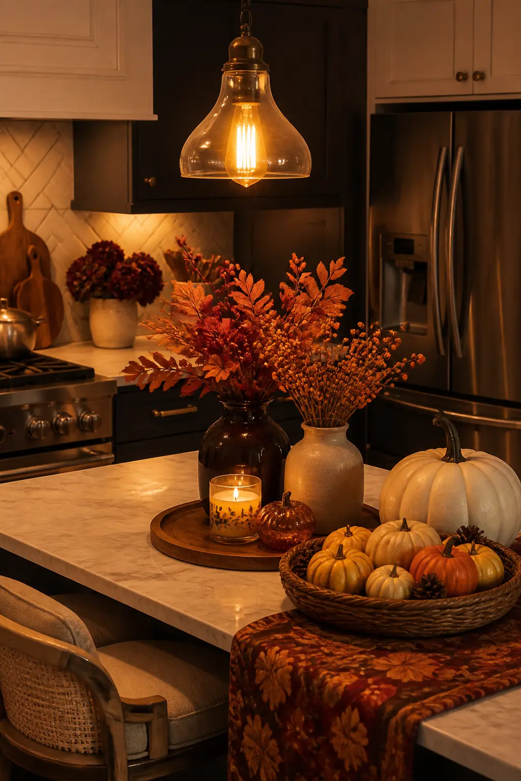 Warm Amber Bulbs or Smart Bulbs Set to a Warmer Hue