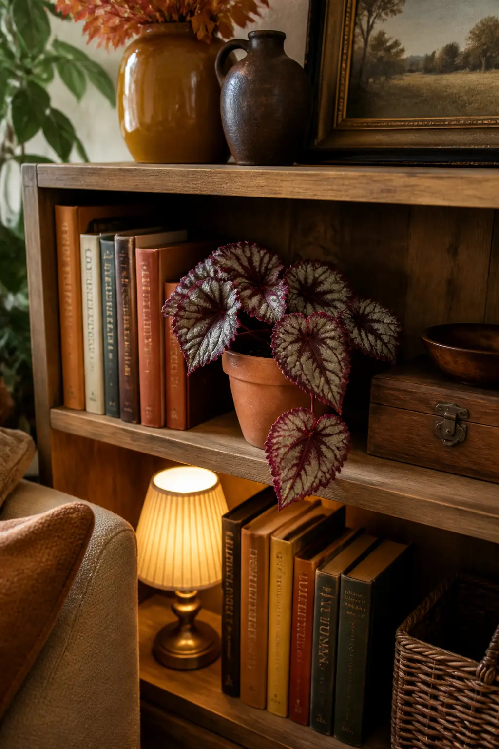 Add a Plant with Autumn-Toned Foliage to the Shelf