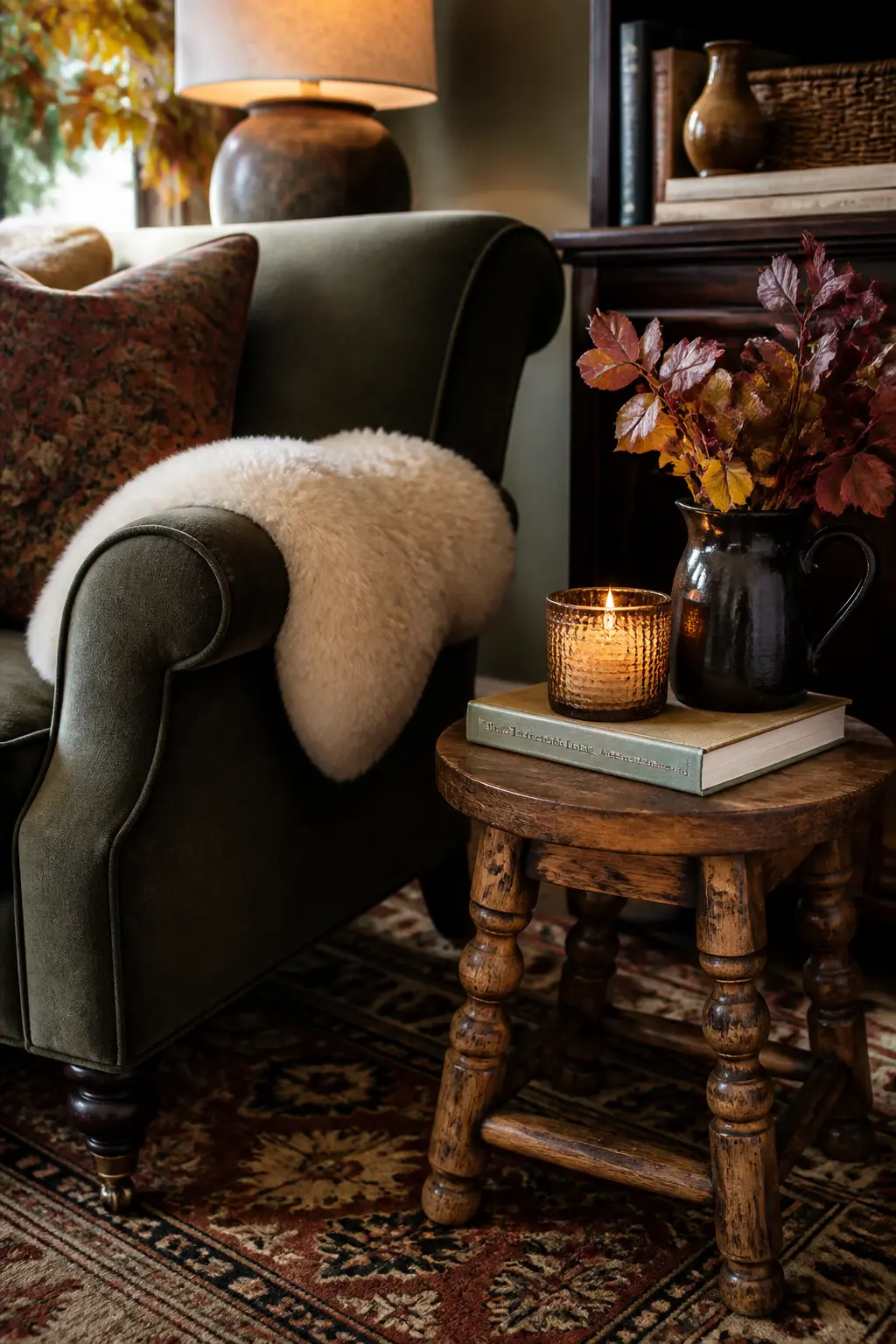 Add a Small Stool as a Side Table