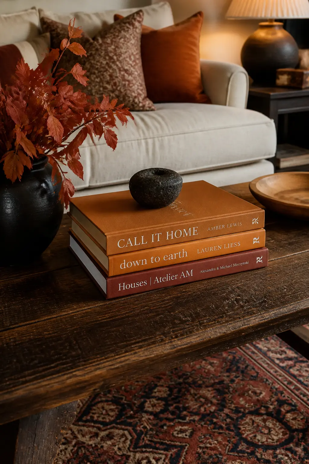 Change the Coffee Table Books to Warm-Toned Covers