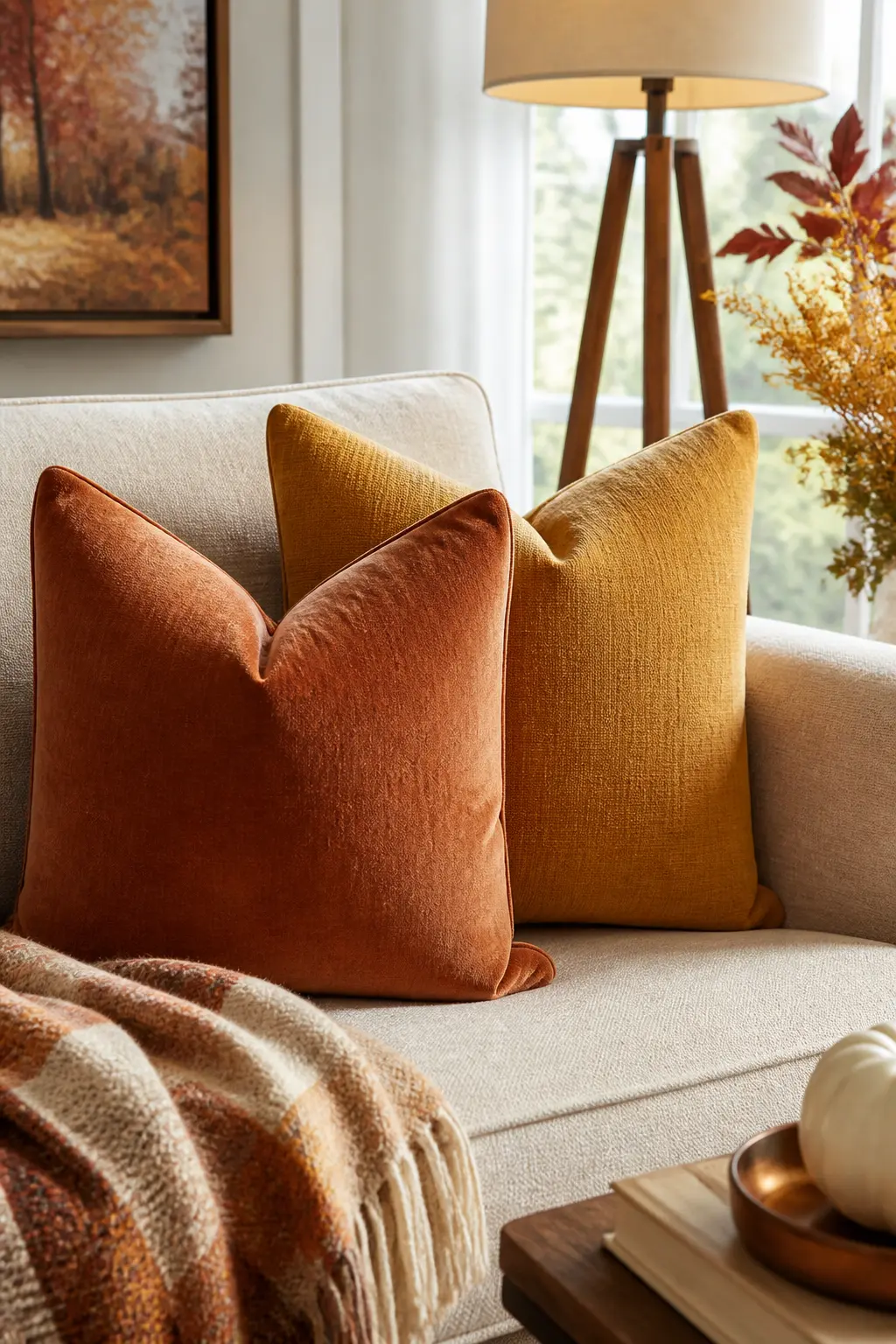 Change the Throw Pillow Inserts to a Heavier Fill
