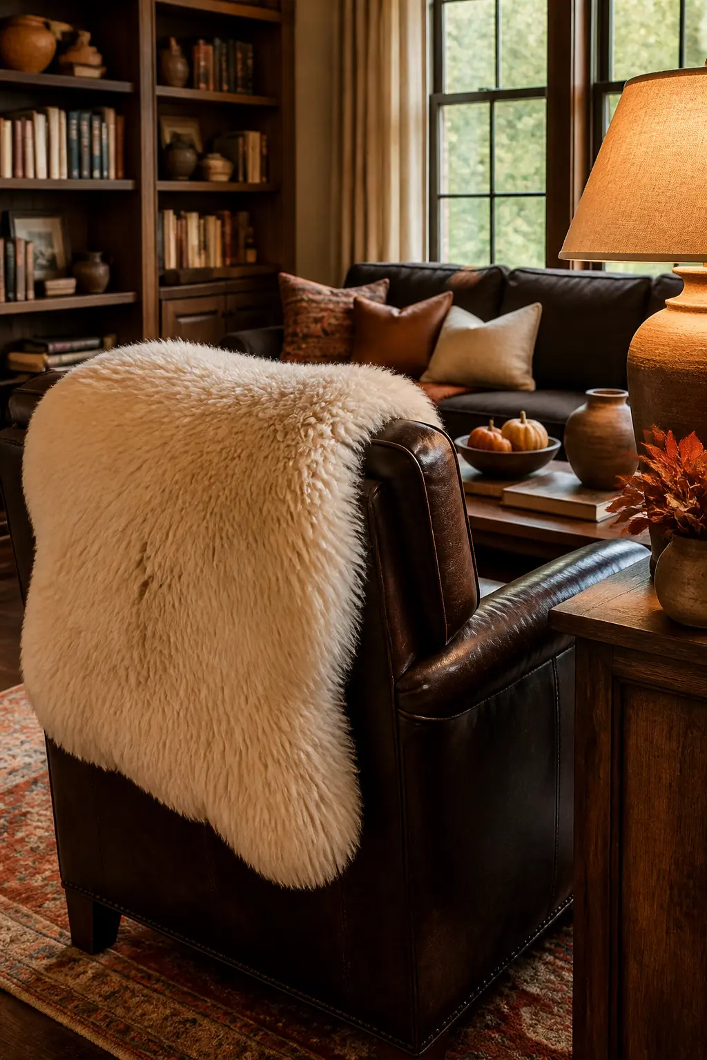 Layer a Sheepskin Over One Chair Back
