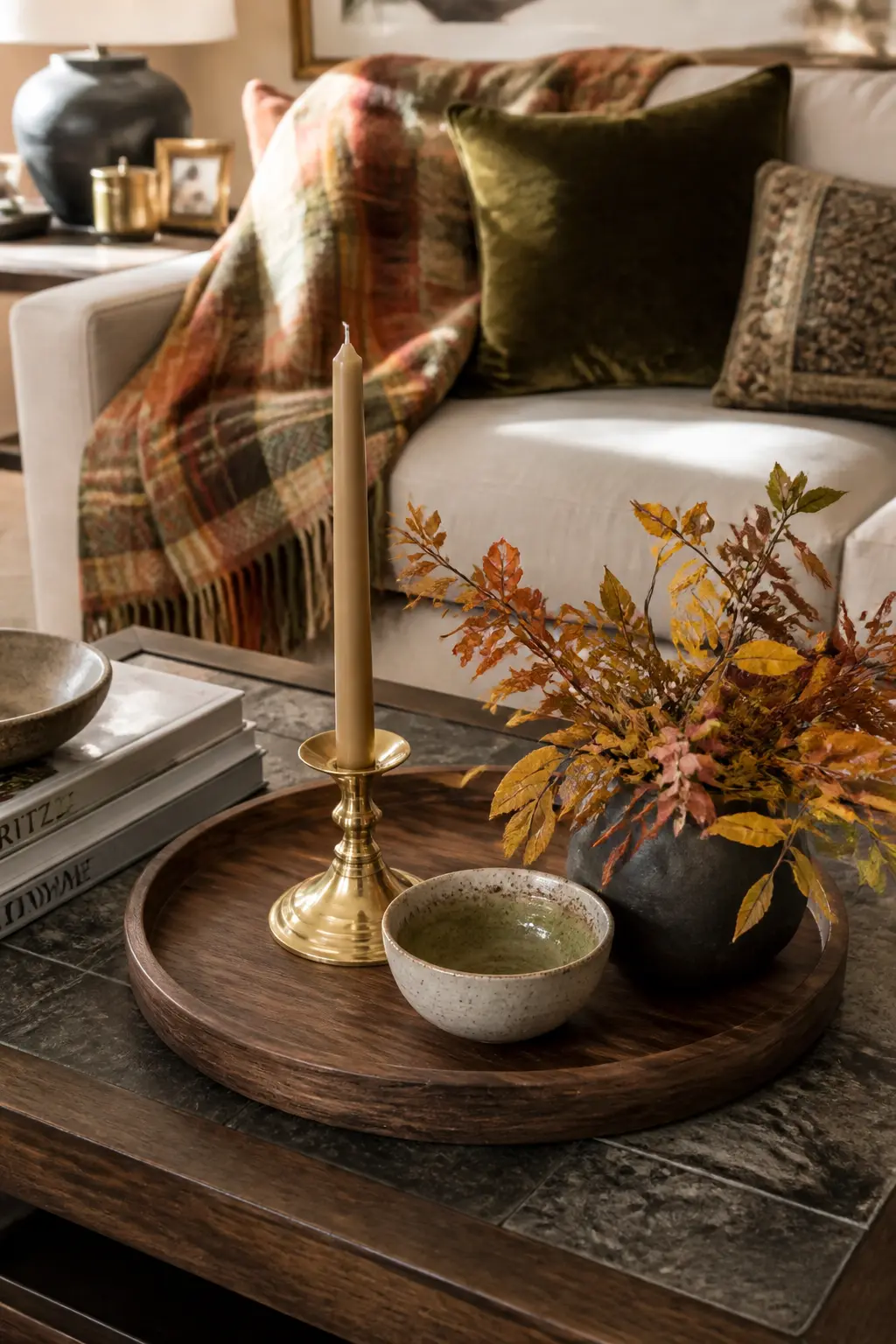 Swap a Glass Coffee Table Tray for a Wooden One