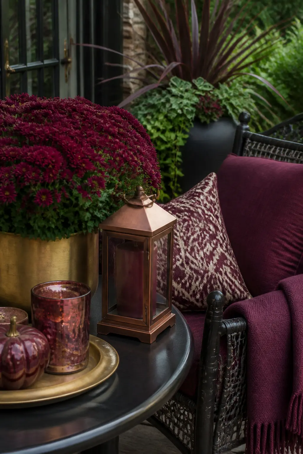 Deep Wine and Brass Tones Rather Than Bright Orange