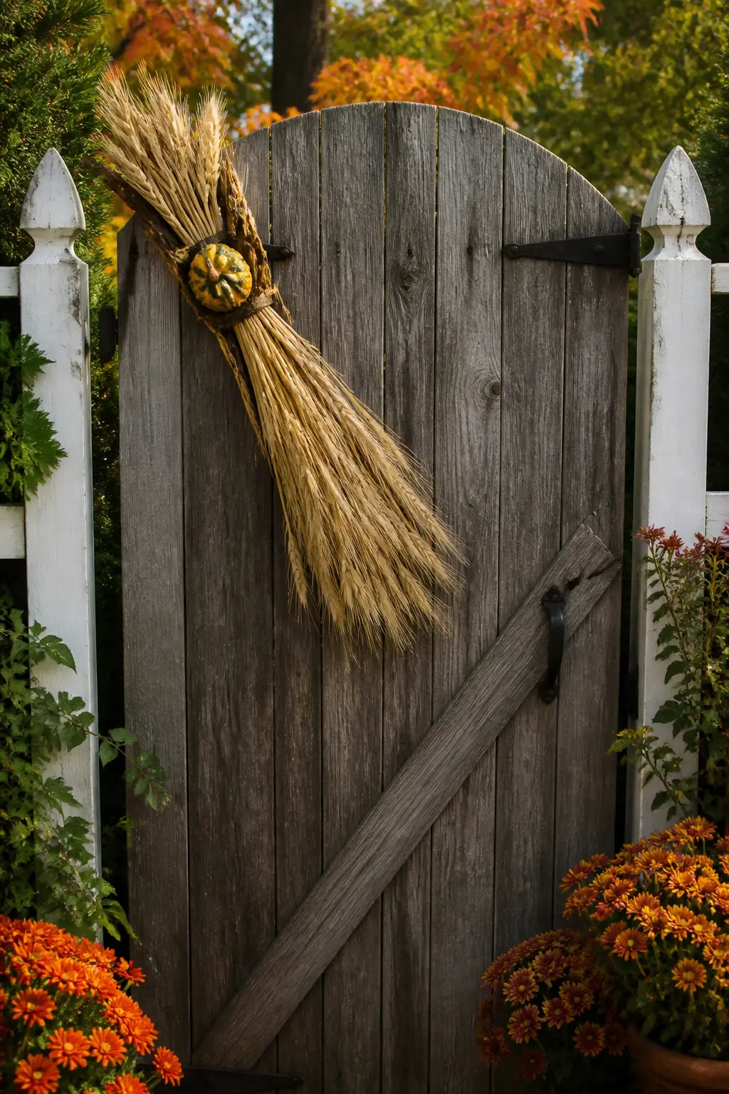 Garden Gate Dressed at One Corner Only