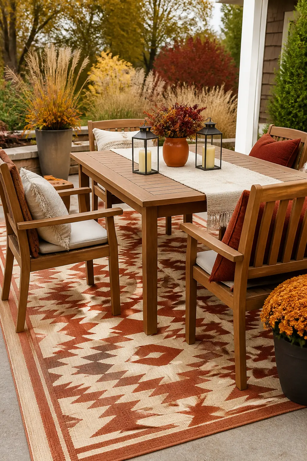 Outdoor Rug Defining the Patio Seating