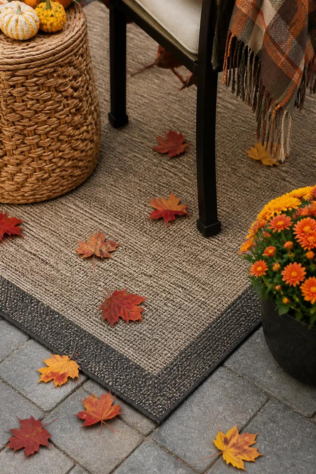 Outdoor Rug Defining the Patio Seating