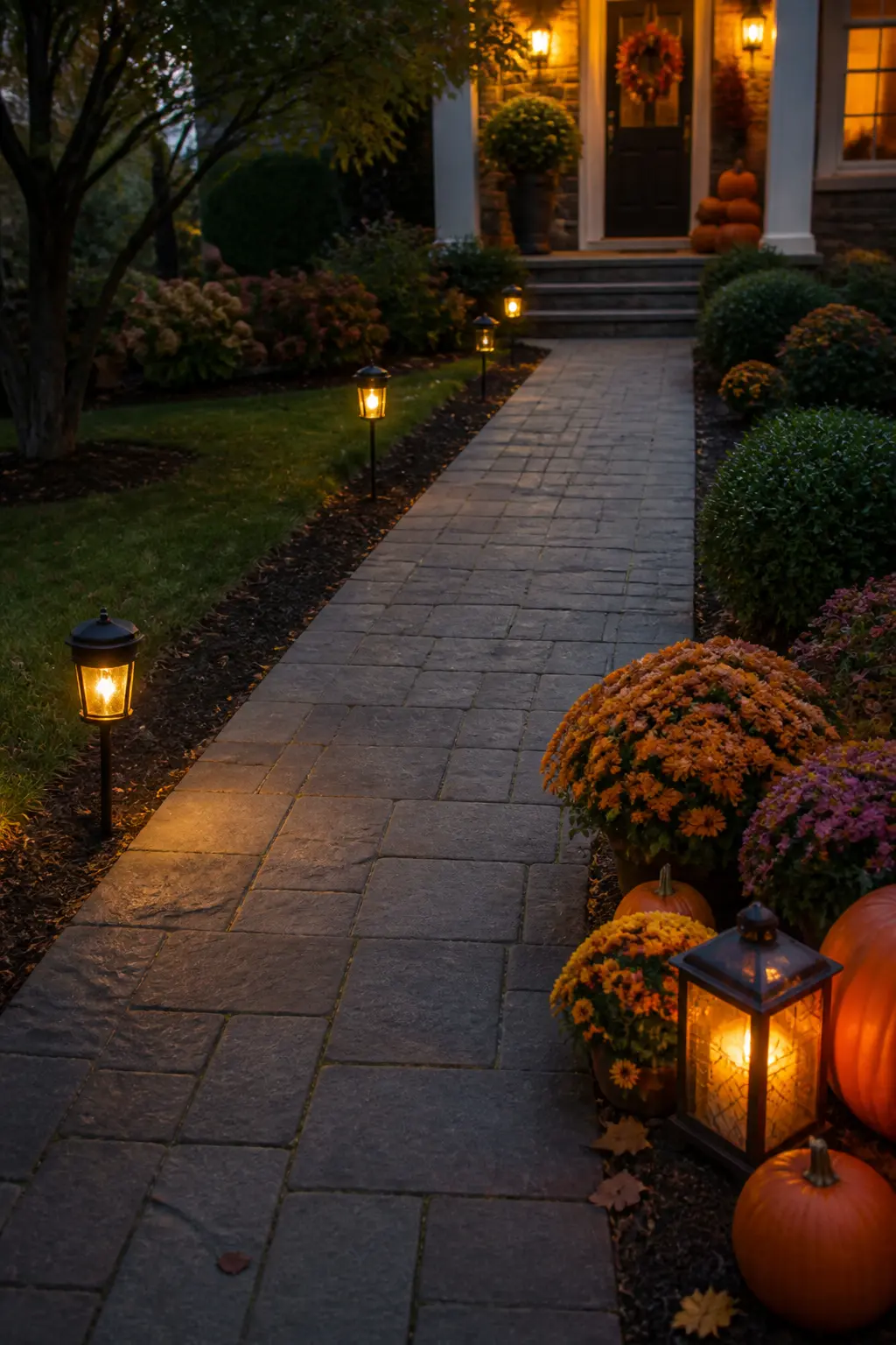 Path Lanterns Spaced Wider Than Feels Natural