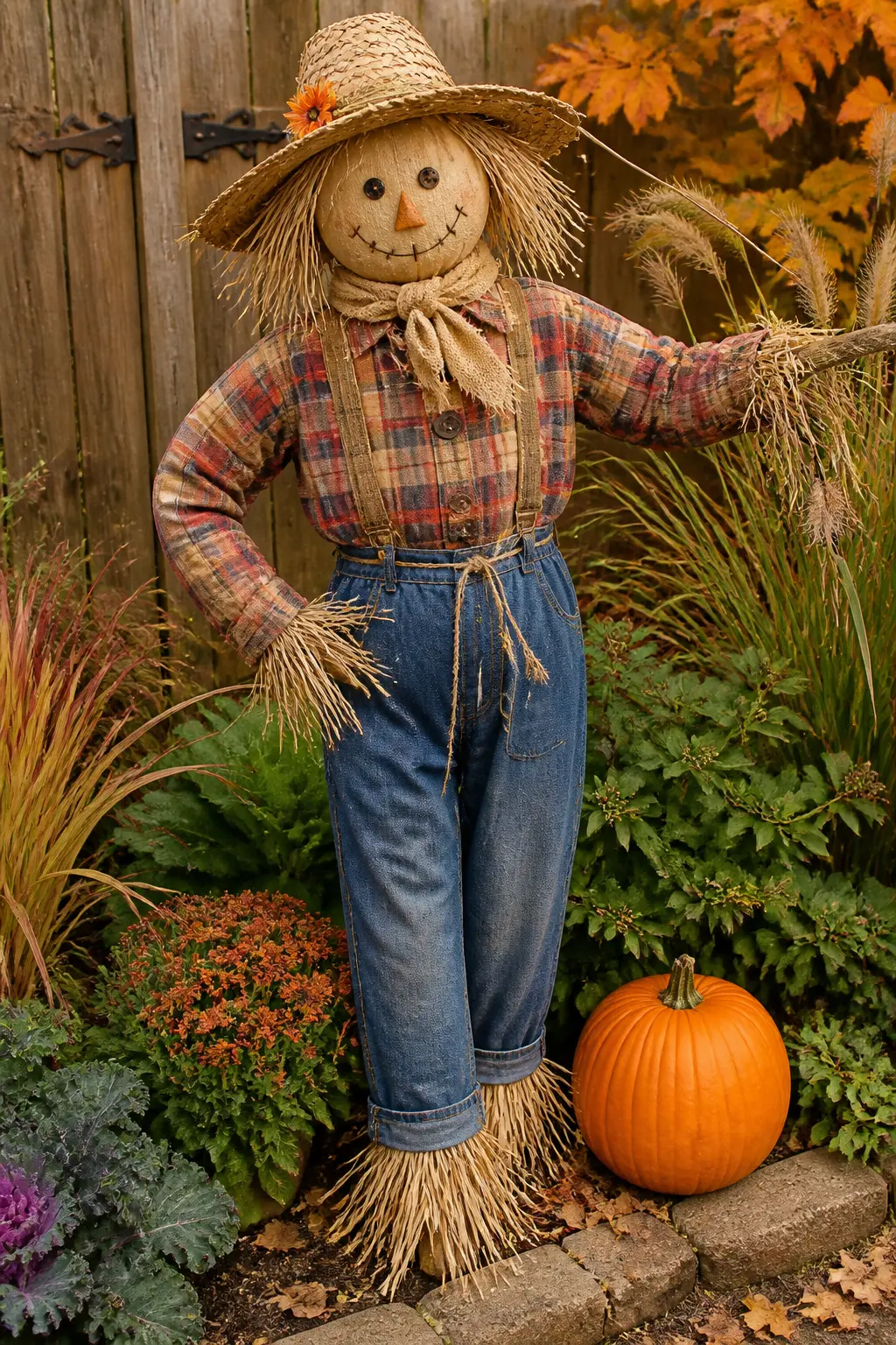 Scarecrow at the Garden Bed Edge