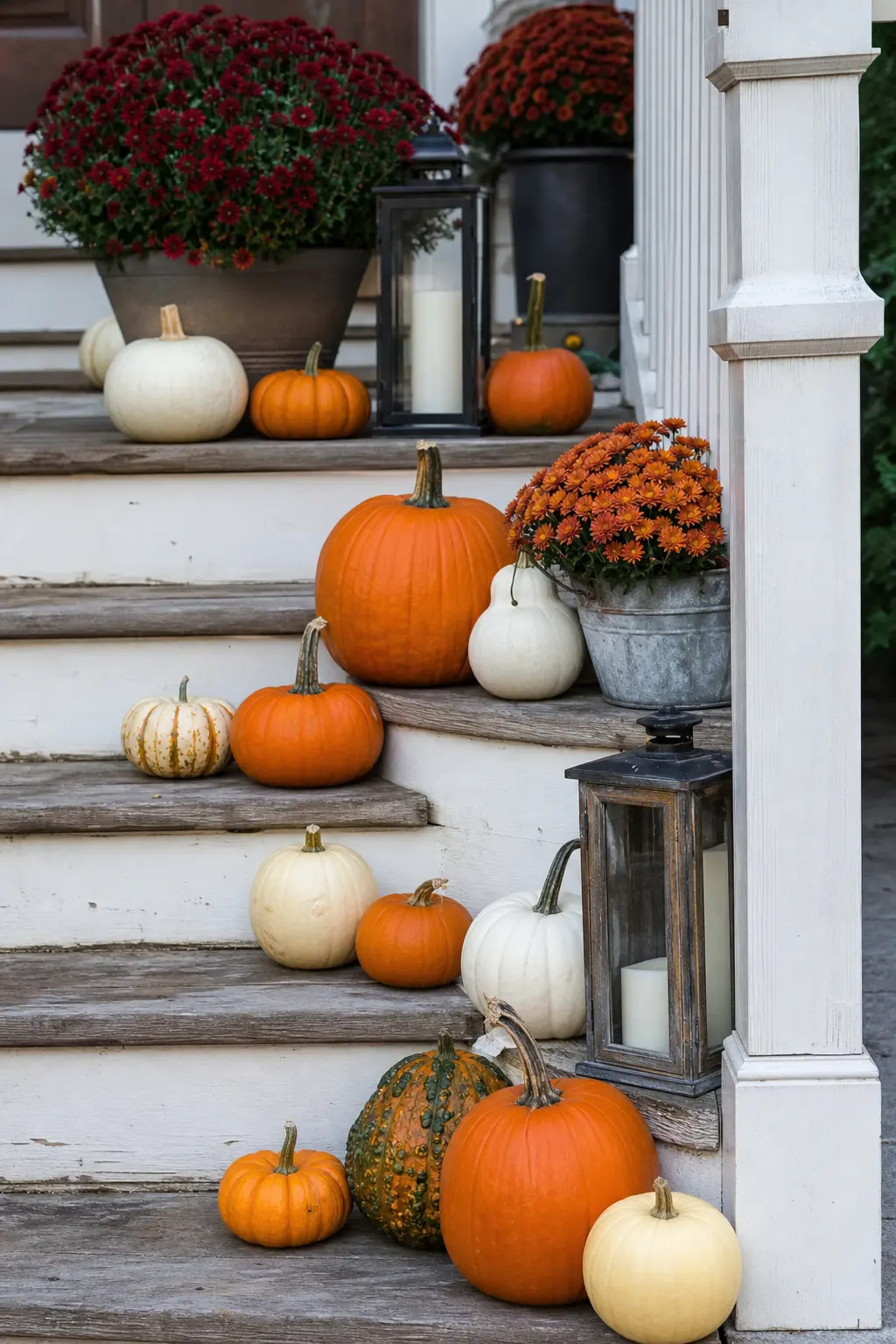 Pumpkins Scattered Unevenly Rather Than Lined Up in a Row