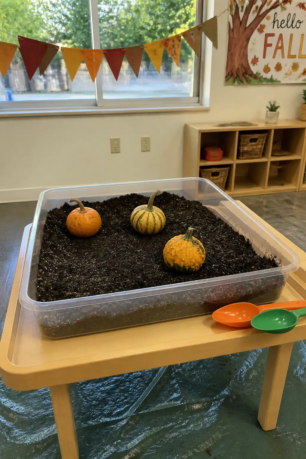 Soil and Gourd Sensory Tray