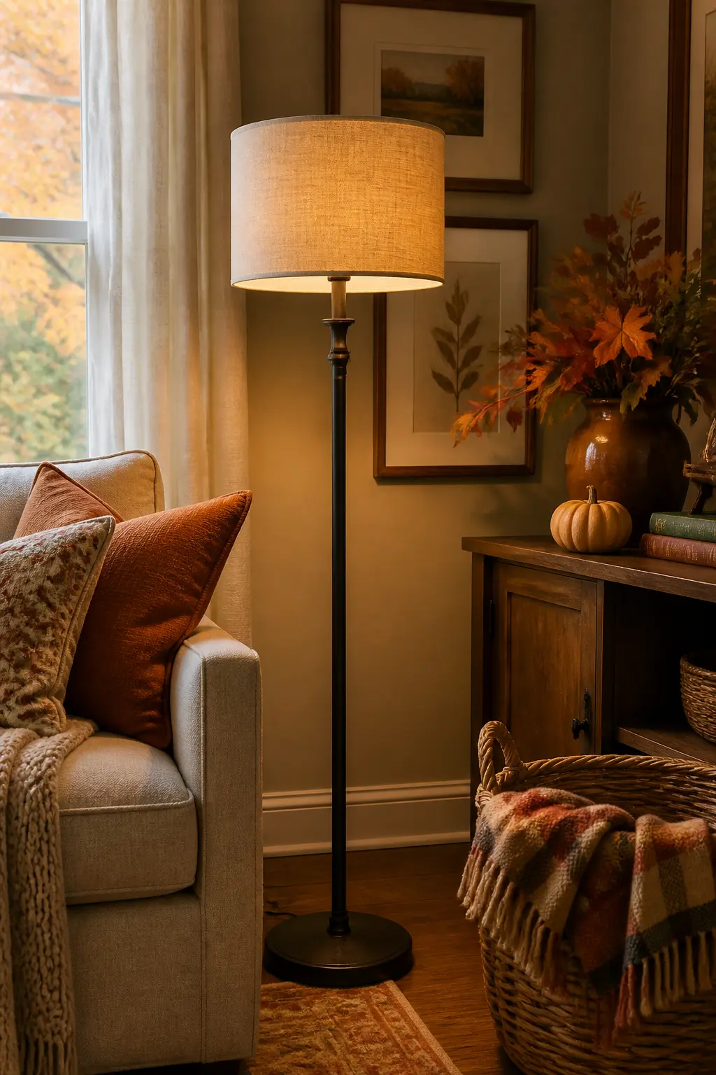 Change the Lampshade to a Warmer Fabric for Softer Light
