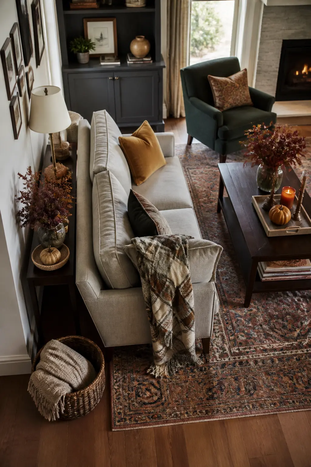 Furniture Pulled Slightly Away From the Walls to Close the Room In