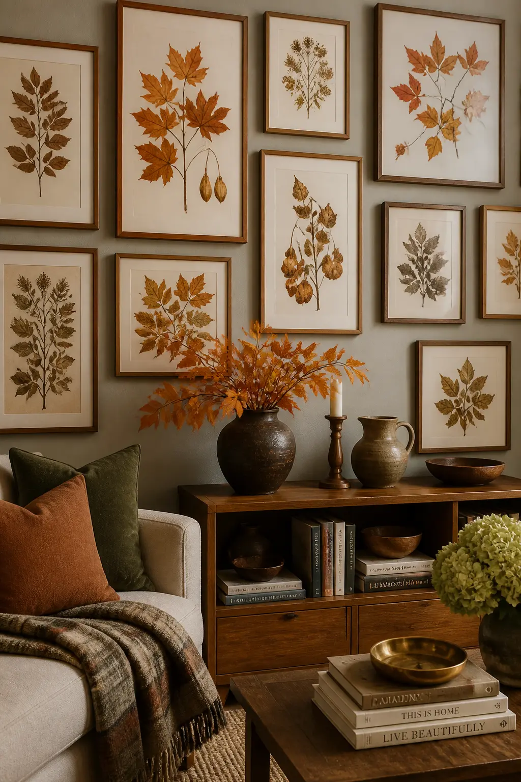 Swap Artwork in Existing Frames for Autumn Botanical Prints