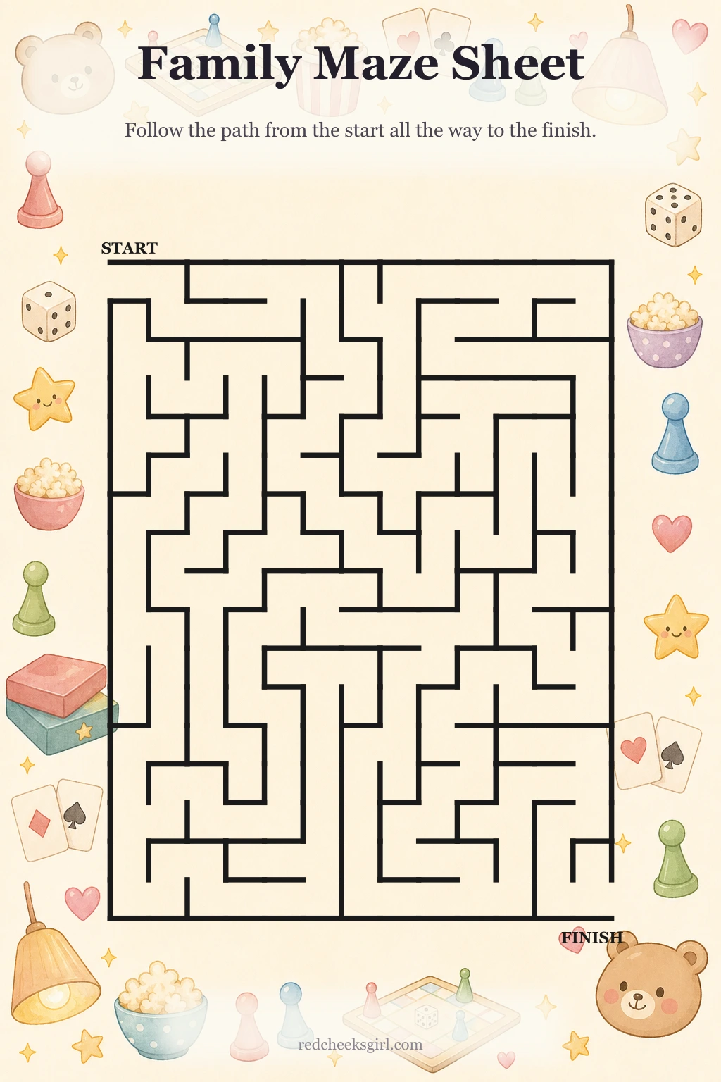 Family Maze Sheet printable