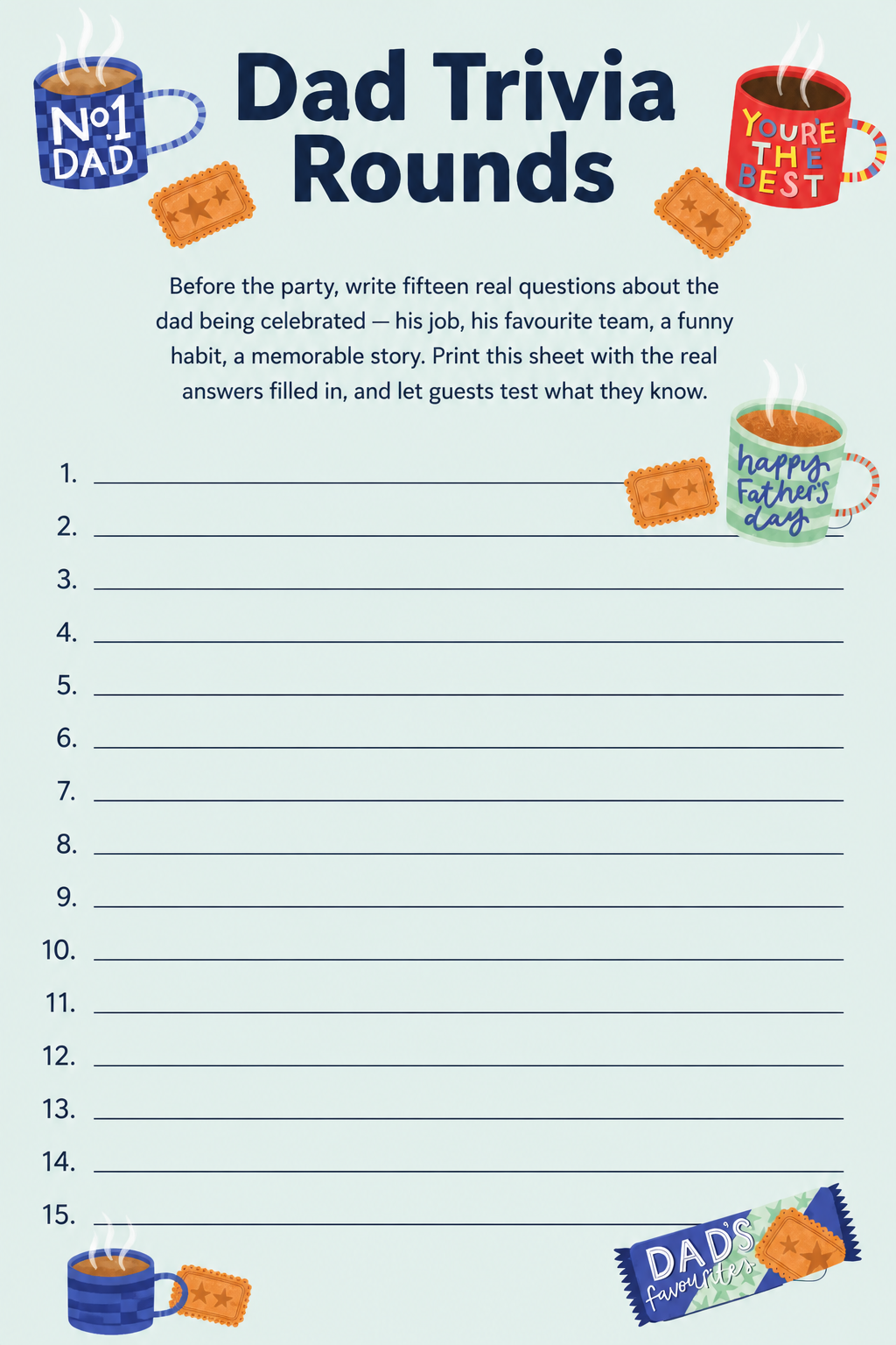 Dad Trivia Rounds printable