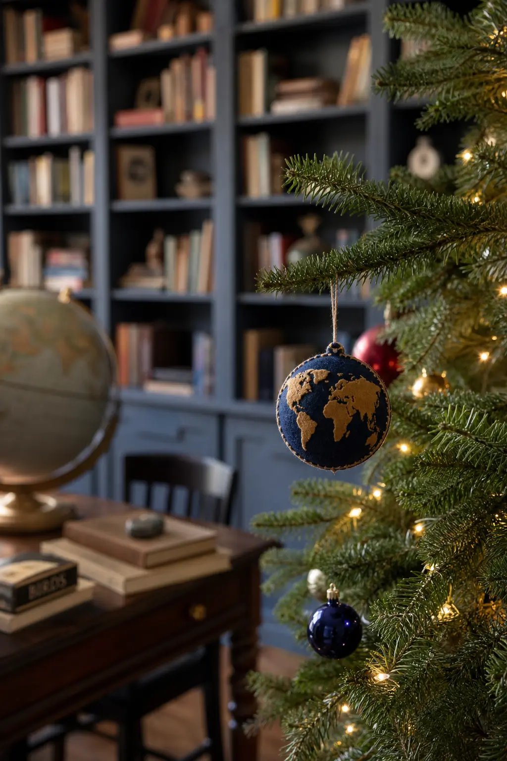 Felt Globe with Stitched Continents