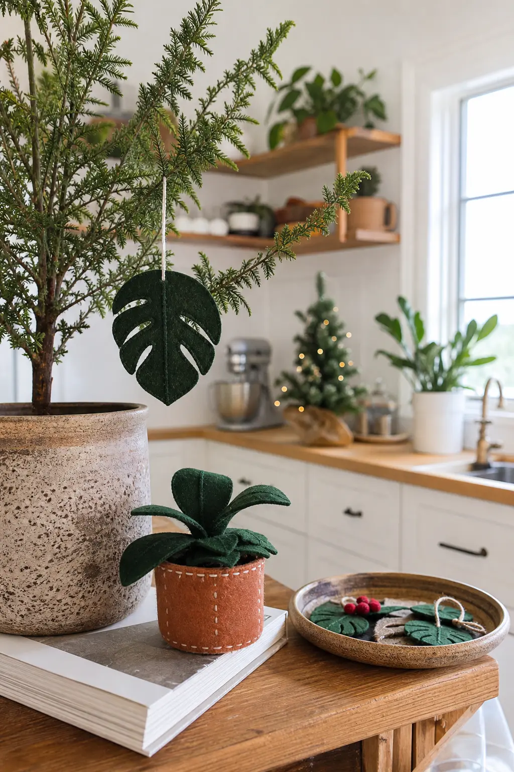 Felt Houseplant in a Stitched Pot