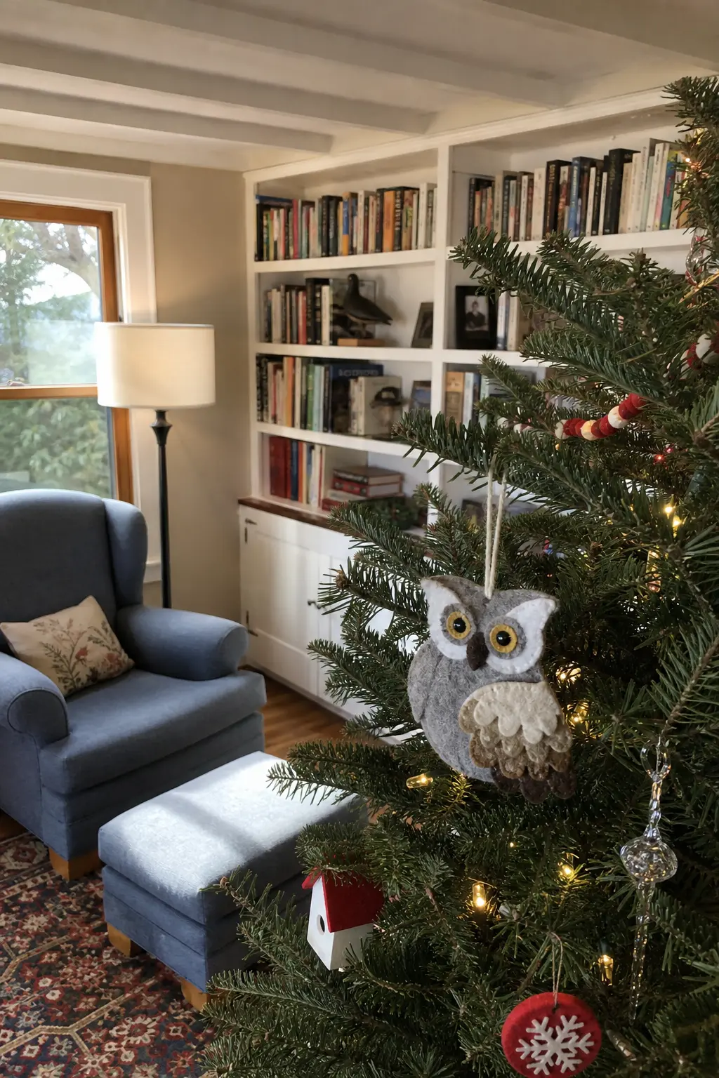 Felt Owl with Layered Wing Feathers