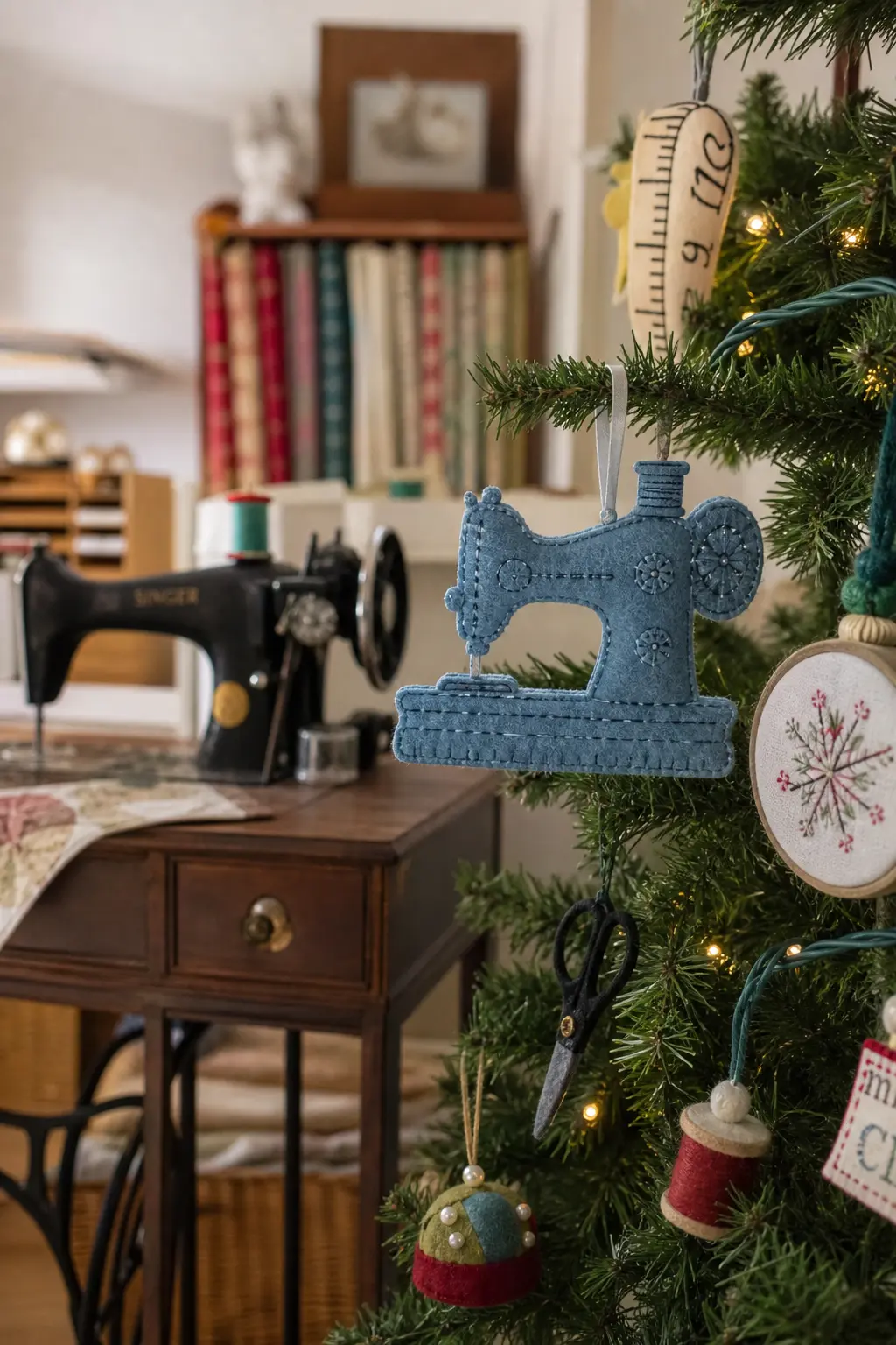 Felt Sewing Machine Silhouette